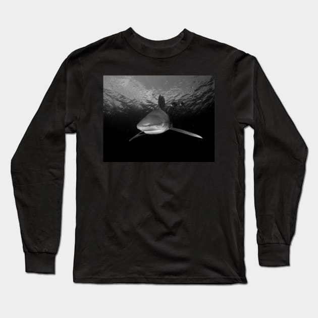 Approaching Oceanic White Tip Shark Long Sleeve T-Shirt by jbbarnes